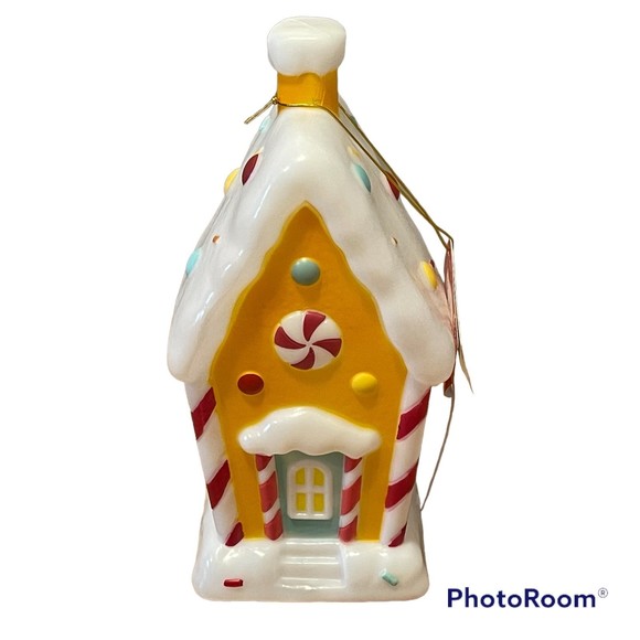 Holiday Time 11" Plastic LED Yellow Gingerbread House, Indoor Christmas Decor - Picture 2 of 7